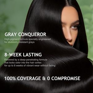 Teinture capillaire noire sans PPD, formule naturelle à base de plantes |   Couverture permanente des cheveux gris pour femmes 1B Obsidian <span class=keywords><strong>Noir</strong></span> 5.07 Fl Oz - Product Image 3
