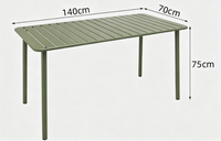 Ensemble de table et chaises d'extérieur en aluminium vert pour jardin, restauration rapide, terrasse et café commercial – Vente en gros