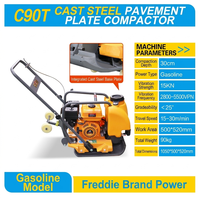 Compacteur à plaques à moteur essence Heartripples C90T Mini avec moteur de 3 kW pour la construction routière et la pose d'asphalte