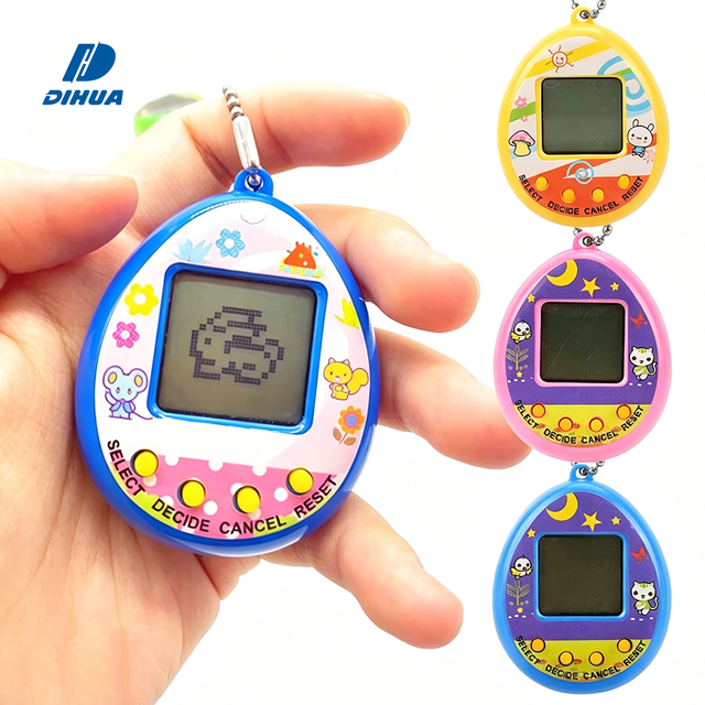 168 Pet Electronic Pet Game Console with Color Printing Portable Virtual Animal Toy Machine and Keychain