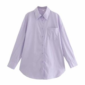 Autunno 2022 New Euro American 14 Color Pocket Decoration camicia Basic a maniche lunghe da <span class=keywords><strong>donna</strong></span> - Product Image 6