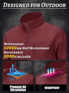 Men's <b>Lightweight</b> Winter Jacket Enhanced Breathability Softshell Weatherproof Windproof Stand Collar <b>Long</b> Waterproof Fabric <b>Coat</b> - Product Image 6
