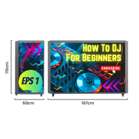 Cabine DJ portable avec écran LED, table de mixage, podium, façade de stand, écran d'affichage LED pour bar