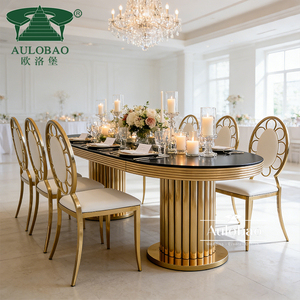 Luxurious Modern Stainless Steel MDF Top Bride and Groom Wedding <b>Dining</b> <b>Tables</b> for Home & Hotel Use - Product Image 5