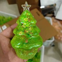 Jouet anti-stress en caoutchouc en forme de guimauve de Noël 2026, arbre de Noël, bonhomme de neige, Père Noël, avec paillettes, pour enfants, coloré