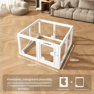 Pagar Anjing Plastik Transparan Solid Indoor/Outdoor dengan Kancing Pengunci untuk Kucing & Anjing Ukuran Besar Sedang Kecil Kandang - Product Image 3