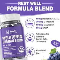 Vitaminas para Dormir para Adultos de Máxima Potencia, Sin Gluten, Sin OMG, Vegetarianas, Delicioso Sabor a Bayas Mixtas, Gomitas de Melatonina