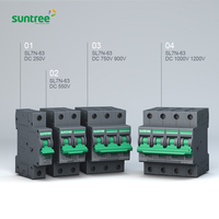 Dc solar mcb 4 phase 2 pôles dc 1000v 20a b c d courbe c32 c63 mini disjoncteur miniature