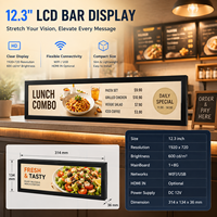 Écran LCD numérique étiré haute luminosité de 12,3 pouces avec WiFi et USB pour affichage dynamique et publicité multimédia dans les ascenseurs