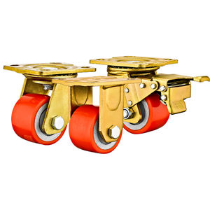Roulettes de <span class=keywords><strong>3</strong></span> "en nylon et PU à profil bas et centre de gravité pour chariots et charges lourdes. - Product Image 5