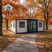 Villa préfabriquée de luxe de 2 à 4 chambres à coucher Maison en conteneur extensible de 20 à 40 pieds Maison mobile portable pliable pour immeuble de bureaux