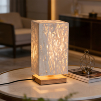 Lampe de table LED personnalisée en céramique écologique et marbre naturel, design moderne, abat-jour multicolore, pour salon, chambre à coucher, chevet, à piles