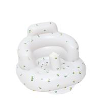 Siège de sol pliable et portable moderne pour bébé avec ventouses, pompe à air intégrée, motif citron, en PVC, canapé gonflable pour extérieur