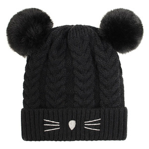 Pas cher Prix Bébé Gants <span class=keywords><strong>d</strong></span>'<span class=keywords><strong>Hiver</strong></span> et Chapeaux Ensemble Fille Garçon Bonnet Enfants Doux Mitaines Tricotées - Product Image 4