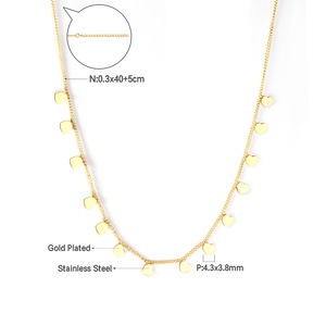 Joyería de Acero Inoxidable, Chapado en Oro de 18k, Collares de Moda con Colgante de Eslabones para Mujer, Venta al por Mayor, Colgantes Minimalistas para Collar - Product Image 4