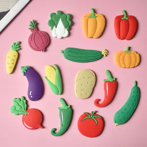 귀여운 만화 야채 냉장고 스티커 크리 에이 티브 소프트 접착제 자기 유아 교육 자석 도매 어린이