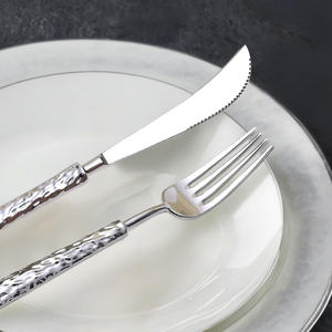 Juego de Cubiertos de Acero Inoxidable 304 de Lujo con Textura de Piedra en Relieve, Cuchillo para Carne, Cuchara y Tenedor, para <span class=keywords><strong>Restaurante</strong></span> - Product Image 4