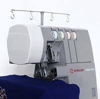 Machine à coudre surjeteuse multifonctionnelle robuste SINGER HD0405S pour usage domestique, 1300 points par minute, 2-3-4 fils, pour denim et tissus épais
