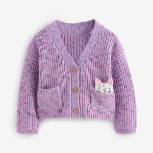 <span class=keywords><strong>Cardigan</strong></span> <span class=keywords><strong>in</strong></span> <span class=keywords><strong>cotone</strong></span> 100% ricamato con maglioni per ragazze rosa fragola - Product Image 1
