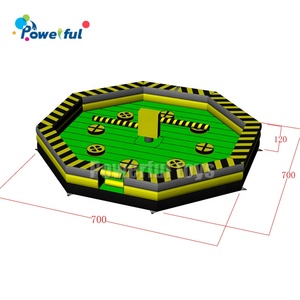 Slammer de bûche mécanique 4 joueurs toxique Meltdown Lite jeu de fusion gonflable Wipeout balayeuse gonflable à vendre - Product Image 6