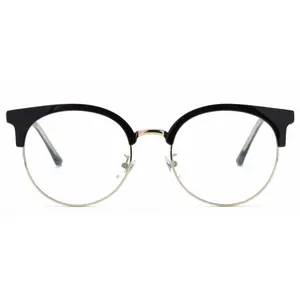 Retro Round Eyeglasses Frames Metal Acetate Eyebrow Designer Glasses for Men Spectacle Frames Top Quality Optical Frames Female