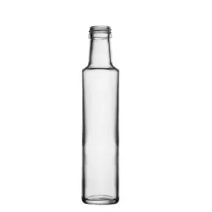 Berlin ambalaj 650ml şeffaf yeşil Dorica zeytinyağı yuvarlak şişe özel Amber cam havasız şişe