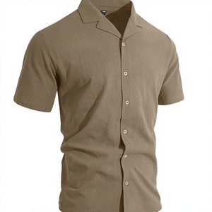 Chemise décontractée ample pour <span class=keywords><strong>homme</strong></span>, style américain, tendance estivale, col à revers perlé, manches longues, pour la plage, modèle transfrontalier - Product Image 1