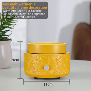 Diffuseur de parfum électrique sans flamme en céramique à motif feuille de cèdre, chauffe-<span class=keywords><strong>cire</strong></span>, brûleur d'arômes, décoration d'intérieur, cadeau fête des Mères - Product Image 2
