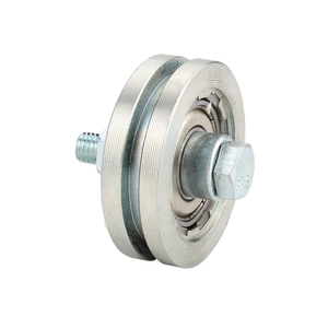 Rouleau de <span class=keywords><strong>porte</strong></span> <span class=keywords><strong>coulissante</strong></span> en acier avec boulon, zinc argenté, rainure en U pour <span class=keywords><strong>porte</strong></span> <span class=keywords><strong>coulissante</strong></span> avec roulement simple - Product Image 5