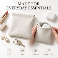 Pochette à bijoux en cuir PU, cadre flexible, logo personnalisé, emballage cadeau, vente en gros