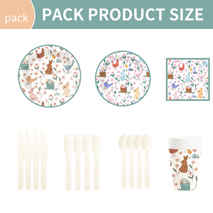 ชุดตกแต่งธีมปาร์ตี้อีสเตอร์ DAMAI ขายส่งจำนวนมาก ประกอบด้วยดอกไม้ กระต่าย ตะกร้าไข่ จานกระดาษ ผ้าปูโต๊ะ ชุดภาชนะใช้แล้วทิ้งสำหรับงานปาร์ตี้ - Product Image 6