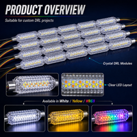 Bande lumineuse LED universelle flexible en silicone WRGB, contrôle sans fil par application, clignotant dynamique, lampe DRL pour voiture 12V