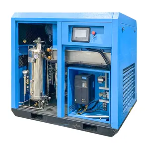 Machine à compresseur d'air électrique silencieuse sans huile à vis 7.5kw 15kw 22kw 37kw 75kw 8 bar 10 bar