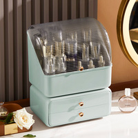 Organisateur de maquillage étanche, boîte de rangement pour cosmétiques et produits de soin pour coiffeuse/comptoir de salle de bain/chambre à coucher, boîte de rangement détachable