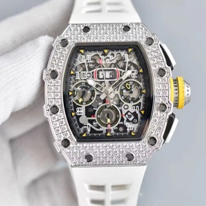 Bright Limited Edition Three-eye Chronograph <b>Skeleton</b> Carbon Fiber Ceramic Band Analog Hangzhou Men's <b>Automatic</b> Mechanical <b>Watch</b> - Product Image 6