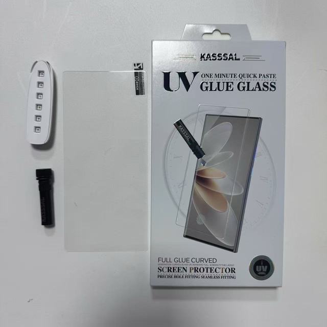 UV Liquid Glue Tempered Glass Six Lamp Beads Glass Film for Samsung S23 Ultra for Samsung S24 S25 Good Quality Glue Mobile Film