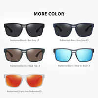 Lunettes de soleil sportives ZHENQI S11106, monture carrée bleue légère, unisexe, verres polarisés, protection UV, pour l'extérieur