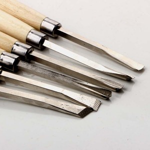 Wood Carving Chisel Set 6 Pc Carbon Steel Straight Edge Woodworking Tools With Styrax Handle - Product Image 2