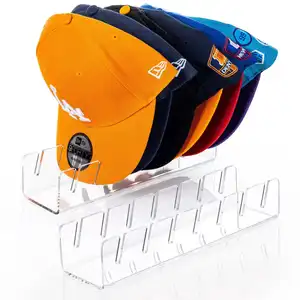 2 Pack Plastic Acryl Hoed Organizer Stand No Install Hat Display Stand Voor Slaapkamer Voor 14 Baseball Caps