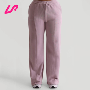 Pantalones Deportivos Personalizados con Logotipo, Transpirables, de Tela Gruesa, para Mujer, de Pierna Ancha, con Cordón Ajustable, Cálidos, Estilo Urbano, Holgados, para Entrenamiento 1 - Product Image 4