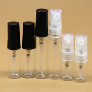 2ml 3ml 5ml 10ml Mini flacon pulvérisateur de parfum en verre transparent Bouteille cosmétique vide Échantillon de tube à essai Flacons de pulvérisation en verre mince
