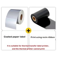 Étiquette vierge en PET argent mat 100*80mm, 40 50 60 70 80 90 100, adhésif anti-sillicon thermofusible, activé à l'eau, imperméable, résistant à l'huile
