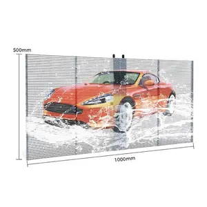 अल्ट्रा थिन 1000x500mm p3.91 p6 वाटरप्रूफ एलईडी डिस्प्ले वीडियो वॉल ग्लास पारदर्शी एलईडी स्क्रीन लचीला