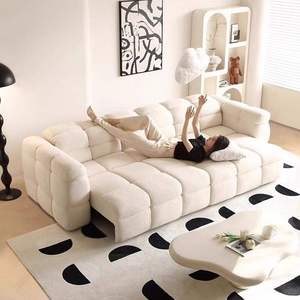 Luxuriöses Creme-Stil Sofa Cloud Marshmallow mit Verstellbarer Kopfstütze, Ausziehbares Schlafsofa für Wohnzimmer - Product Image 2