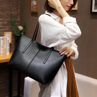 Sac à main noir de qualité supérieure à prix abordable, vente en gros, sac de créateur de luxe, grande capacité, sacs fourre-tout en cuir PU pour femmes