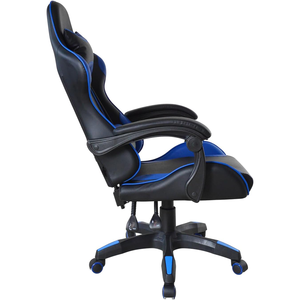 <span class=keywords><strong>Poltrona</strong></span> <span class=keywords><strong>da</strong></span> Ufficio Moderna di Alta Qualità, Nuovo Design Ergonomico, Comoda Sedia <span class=keywords><strong>da</strong></span> Gaming Sportiva Nera e Blu con Ruote - Product Image 4