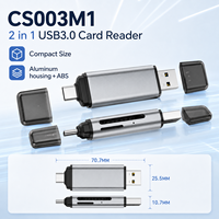 Lecteur de cartes USB C USB 3.0 2 en 1 en aluminium, haute vitesse 5 Gbps, adaptateur de lecteur de cartes mémoire Micro SD TF OTG pour ordinateur portable, téléphone