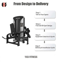 Machine à double fonction pour curls et extensions de jambes, dossier réglable, double patins à roulettes, poignée avant, tour de poids pour salle de sport commerciale