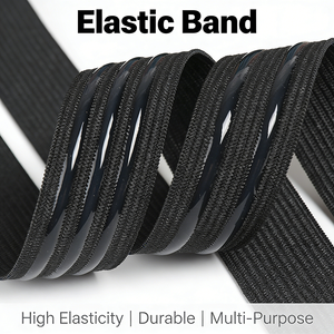 Bandes élastiques antidérapantes noires et blanches en silicone ondulé de 2,5 cm pour fabricants, avec colle anti-goutte - Product Image 1