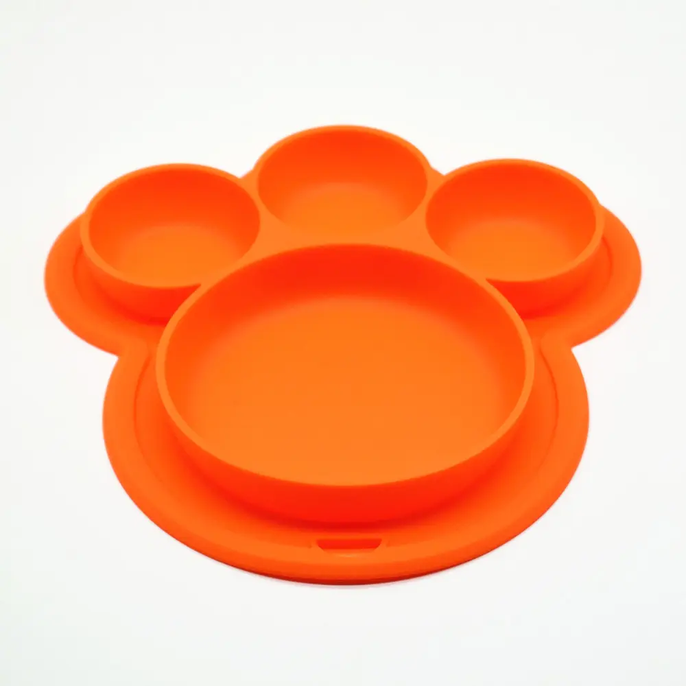 Creative Funny Bear's Paw Shaped Children Silicone Kids Dinner Plates Partition Plate Dishes and Plates Food Bowl